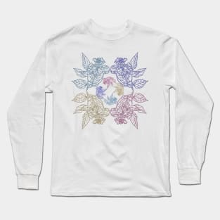 Geometrtic beautiful colorful floral design Long Sleeve T-Shirt